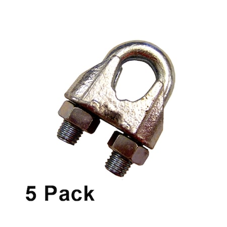 Us Cargo Control 1-1/8" Zinc Plated Malleable Wire Rope Clip (5 pack) MWRC1-18-5PK